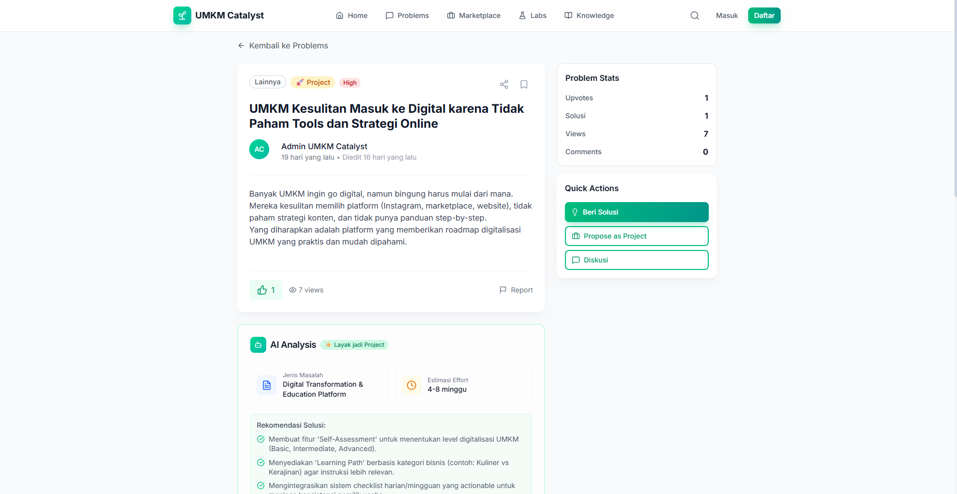 UMKM Catalyst — AI-Powered Digital Transformation Platform for Indonesian MSMEs - Screenshot 3