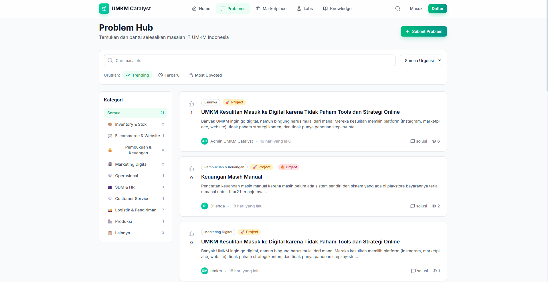 UMKM Catalyst — AI-Powered Digital Transformation Platform for Indonesian MSMEs - Screenshot 1